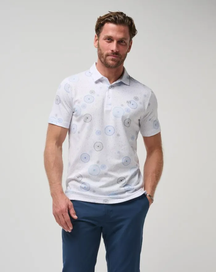 Men CAUGHT INSIDE POLO White TravisMathew Polos