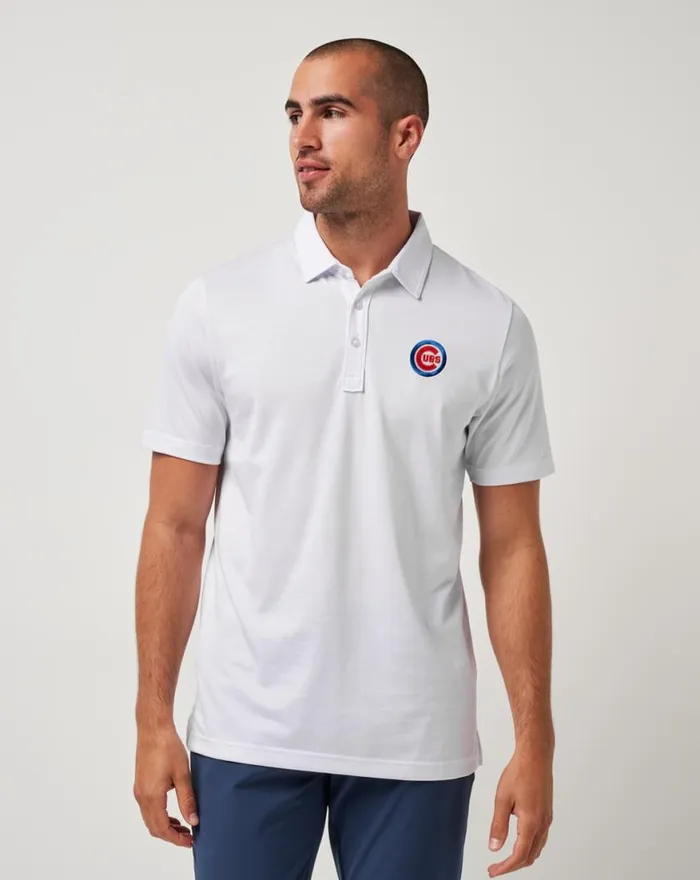 Men CHICAGO CUBS THE ZINNA POLO White TravisMathew Polos