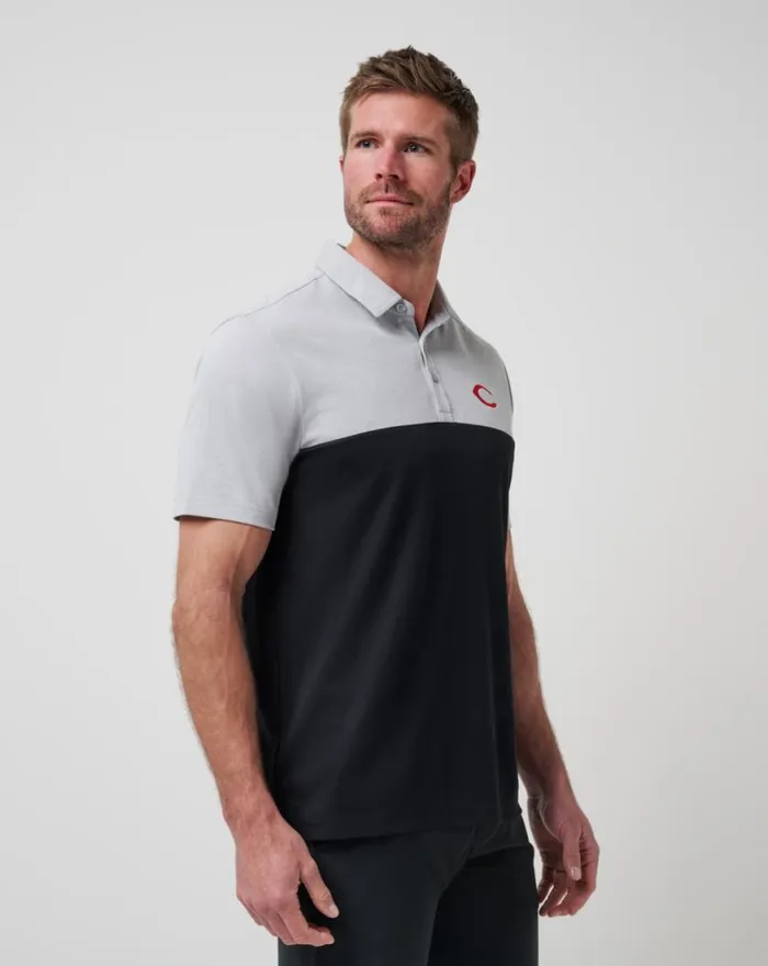 Men CINCINNATI REDS HOME RUN LEADER POLO Heather Greyblack TravisMathew Polos