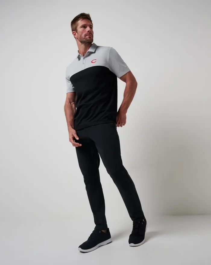 Men CINCINNATI REDS HOME RUN LEADER POLO Heather Greyblack TravisMathew Polos