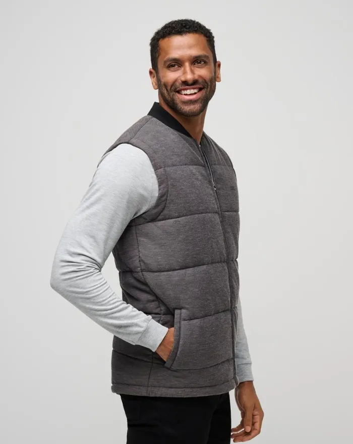 Men CLIMATE DROP VEST Heather Black TravisMathew Vests