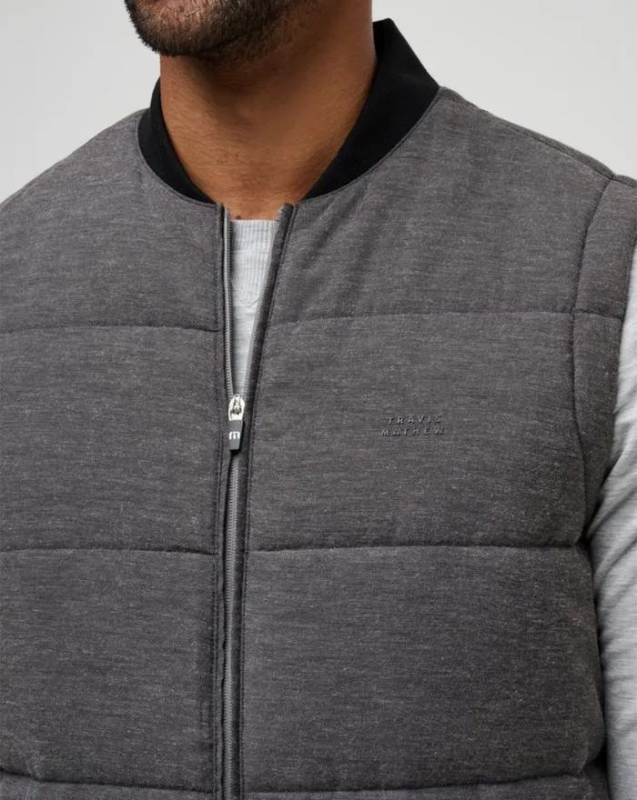 Men CLIMATE DROP VEST Heather Black TravisMathew Vests