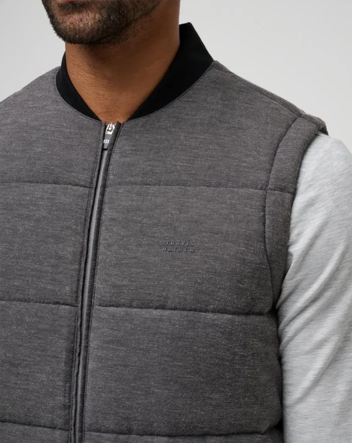Men CLIMATE DROP VEST Heather Black TravisMathew Vests