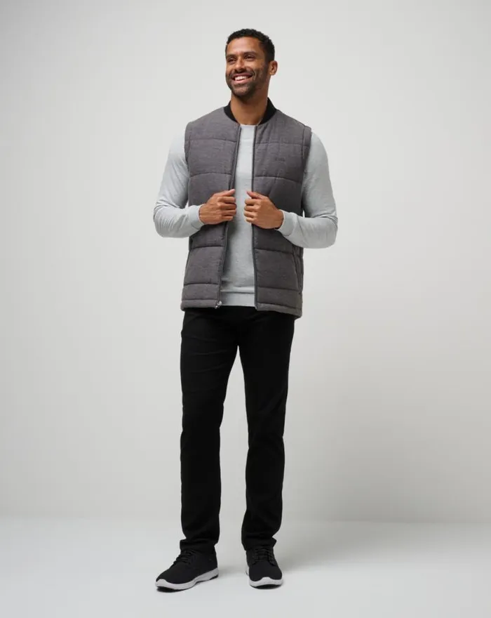 Men CLIMATE DROP VEST Heather Black TravisMathew Vests