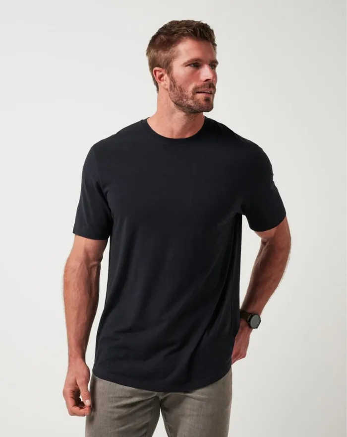 Men CLOUD CREW TEE Black TravisMathew Tees
