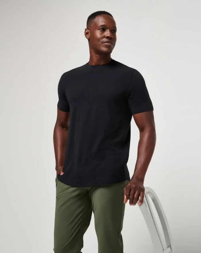 Men CLOUD CREW TEE Black TravisMathew Tees