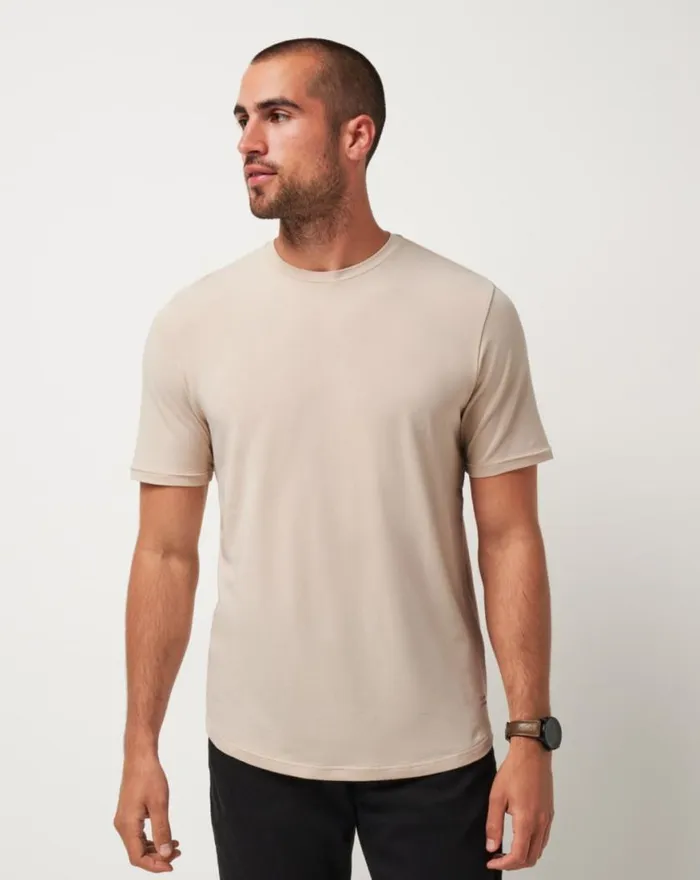 Men CLOUD CREW TEE Italian Sand TravisMathew Tees
