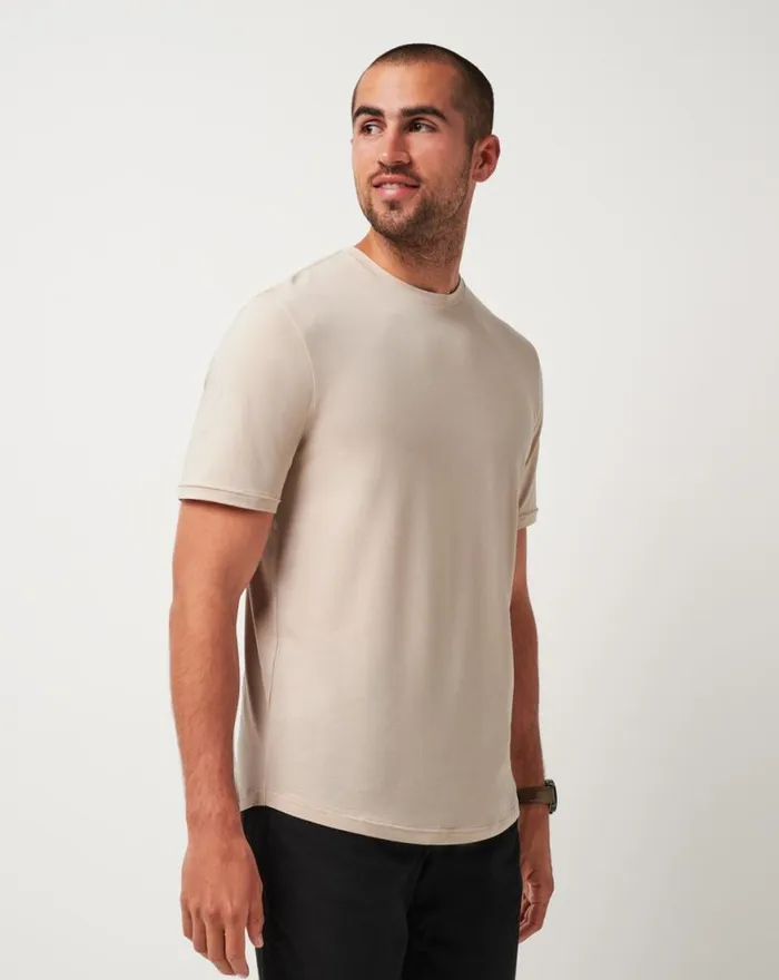 Men CLOUD CREW TEE Italian Sand TravisMathew Tees
