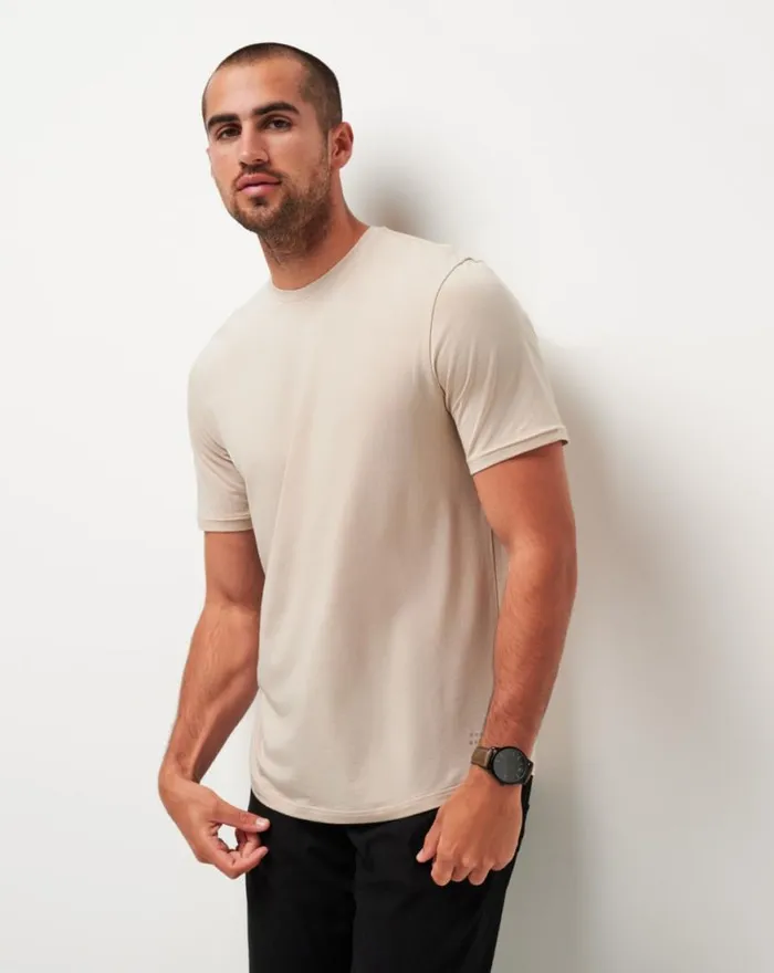 Men CLOUD CREW TEE Italian Sand TravisMathew Tees