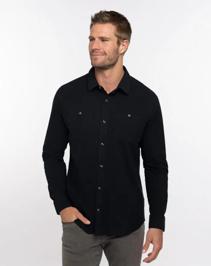 Men CLOUD FLANNEL BUTTONUP Black TravisMathew ButtonUps