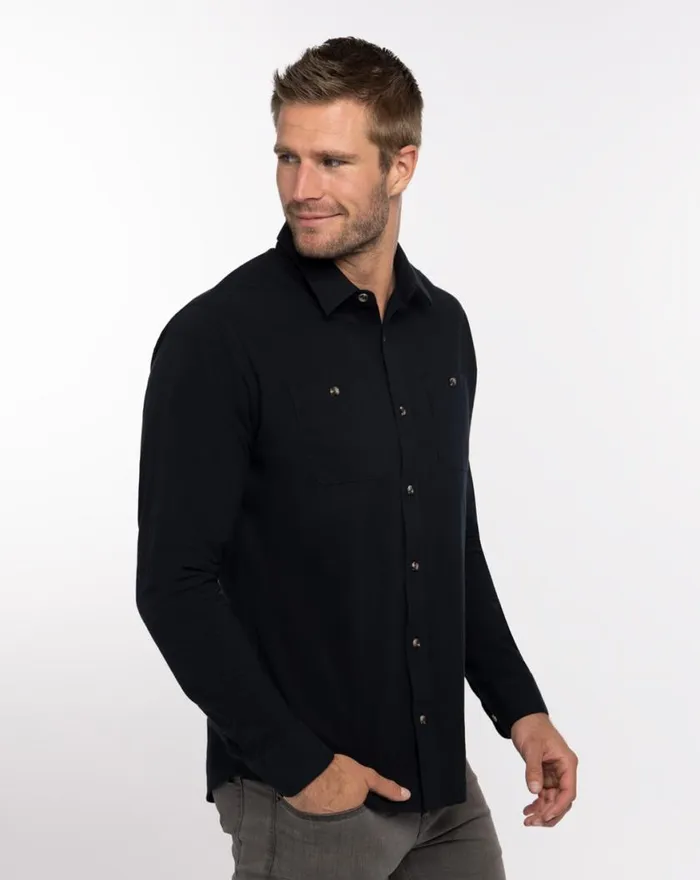 Men CLOUD FLANNEL BUTTONUP Black TravisMathew ButtonUps