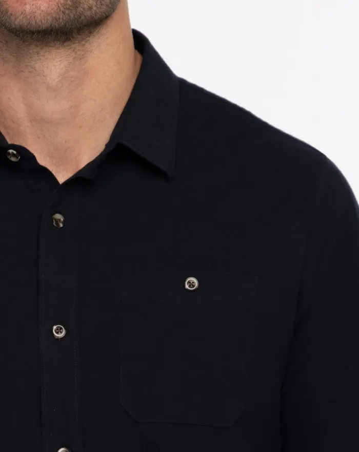 Men CLOUD FLANNEL BUTTONUP Black TravisMathew ButtonUps