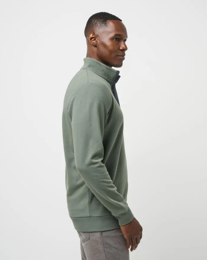 Men CLOUD QUARTER ZIP 20 Dark Olive TravisMathew Quarter Zips