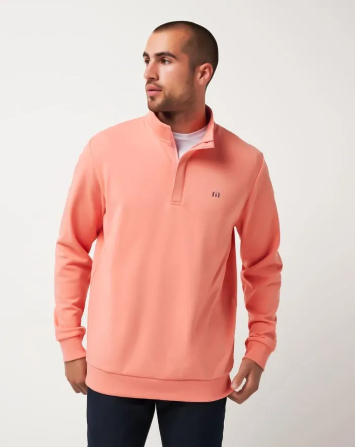 Men CLOUD QUARTER ZIP 20 Terra Cotta TravisMathew Quarter Zips