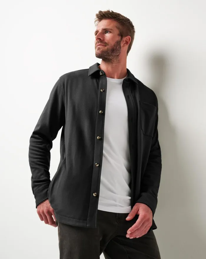 Men CLOUD SHIRT JACKET Black TravisMathew ButtonUps