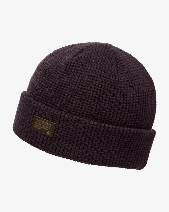 Men CLOUD WAFFLE BEANIE Plum TravisMathew Beanies