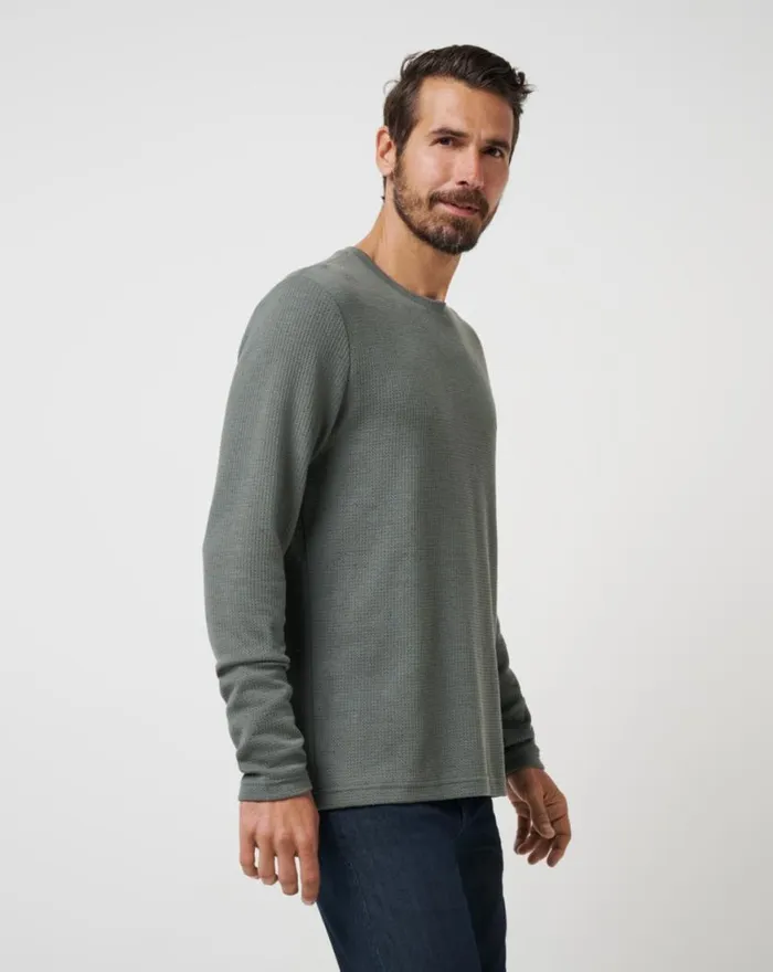 Men CLOUD WAFFLE CREW Dark Olive TravisMathew Hoodies and Sweatshirts