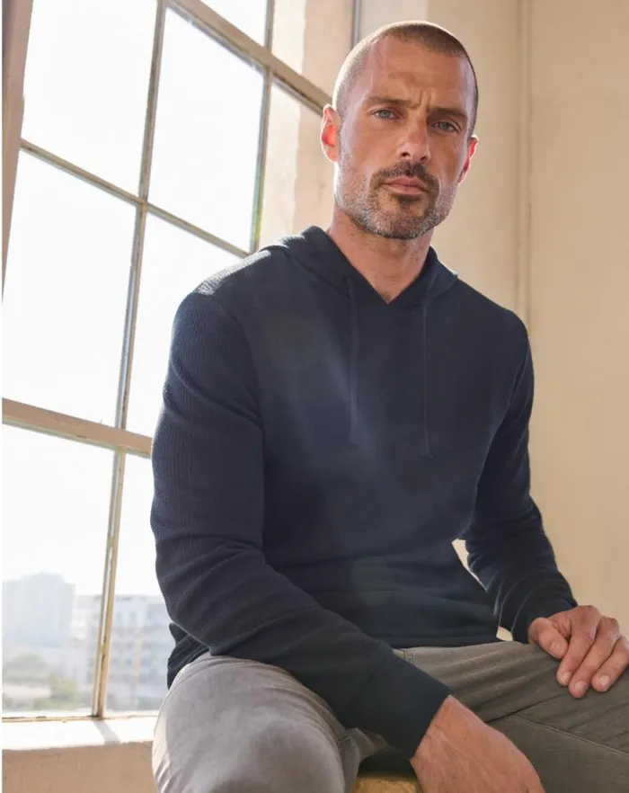 Men CLOUD WAFFLE HOODIE Black TravisMathew Hoodies and Sweatshirts Men CLOUD WAFFLE HOODIE Black TravisMathew Hoodies and Sweatshirts