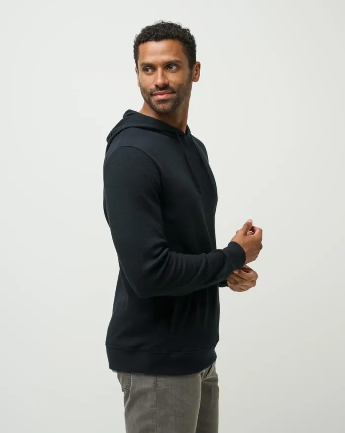 Men CLOUD WAFFLE HOODIE Black TravisMathew Hoodies and Sweatshirts Men CLOUD WAFFLE HOODIE Black TravisMathew Hoodies and Sweatshirts