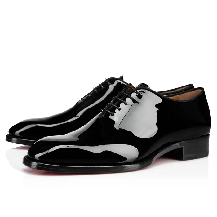 Men Corteo Laceup Shoes 8211 Patent Calf 8211 Black Black Christian Louboutin Buckles and Laceups Men Corteo Laceup Shoes 8211 Patent Calf 8211 Black Black Christian Louboutin Buckles and Laceups