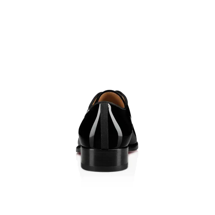 Men Corteo Laceup Shoes 8211 Patent Calf 8211 Black Black Christian Louboutin Buckles and Laceups