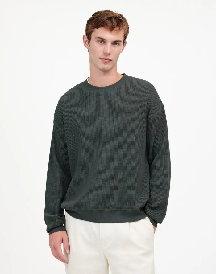 Men Cotton Thermal Sweatshirt Industrial Green Madewell Hoodies and Sweatshirts