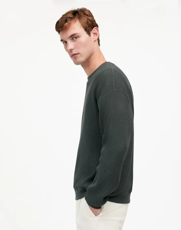 Men Cotton Thermal Sweatshirt Industrial Green Madewell Hoodies and Sweatshirts