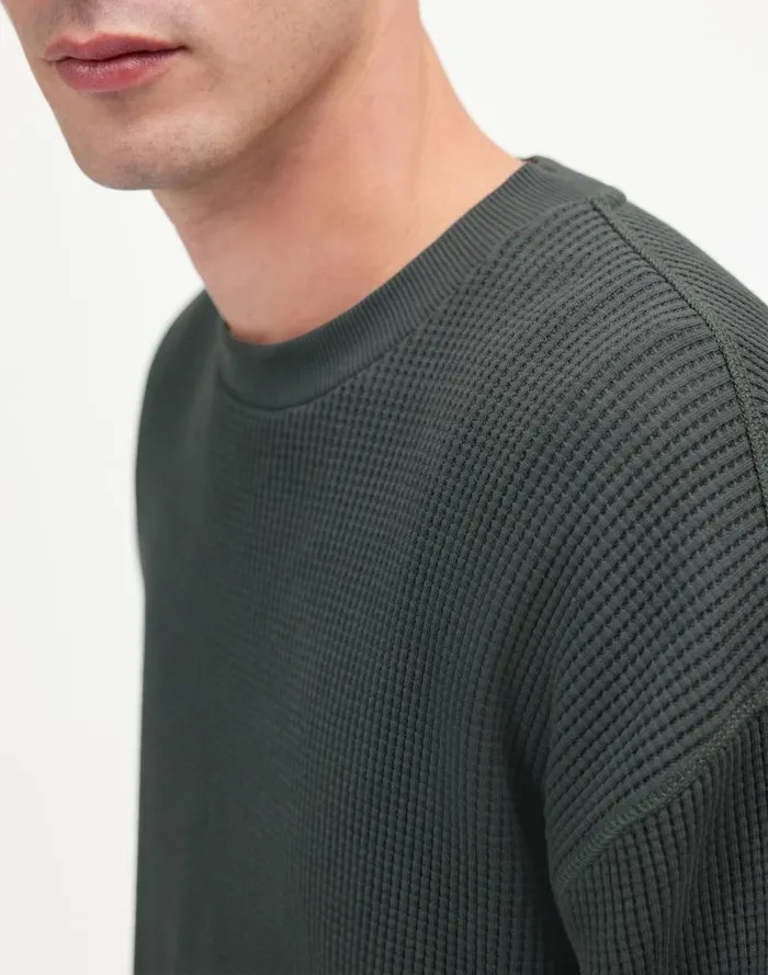 Men Cotton Thermal Sweatshirt Industrial Green Madewell Hoodies and Sweatshirts