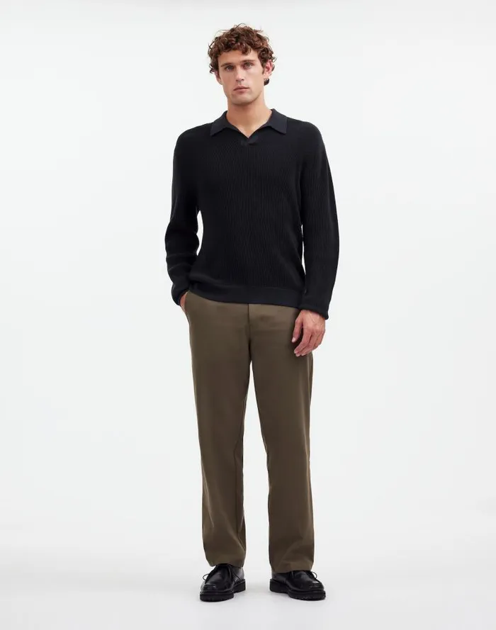 Men CottonWool Blend Trousers Capers Madewell Pants