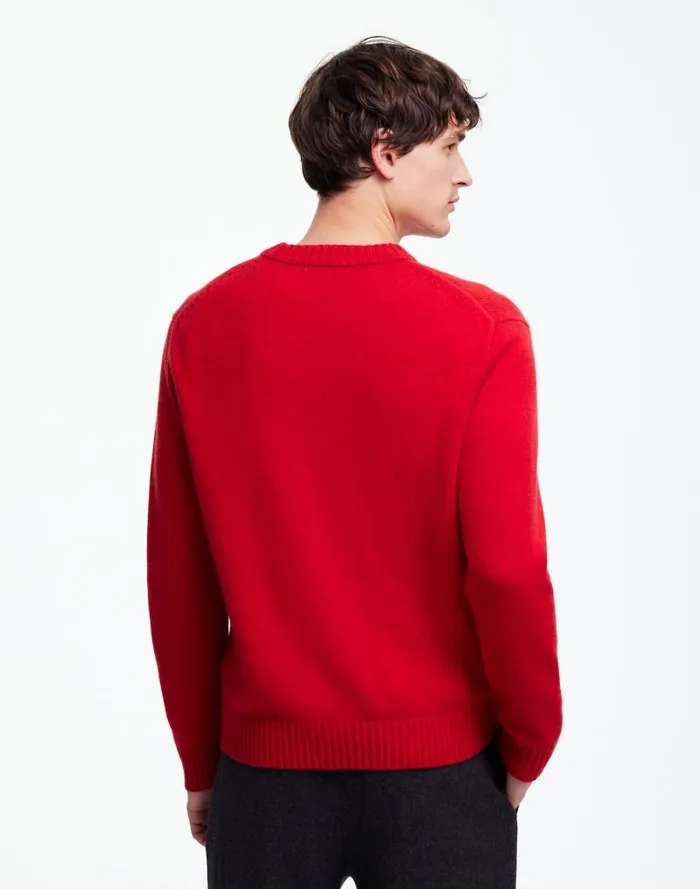 Men Crewneck Sweater In SoftWool Pomegranate Seed Madewell Sweaters