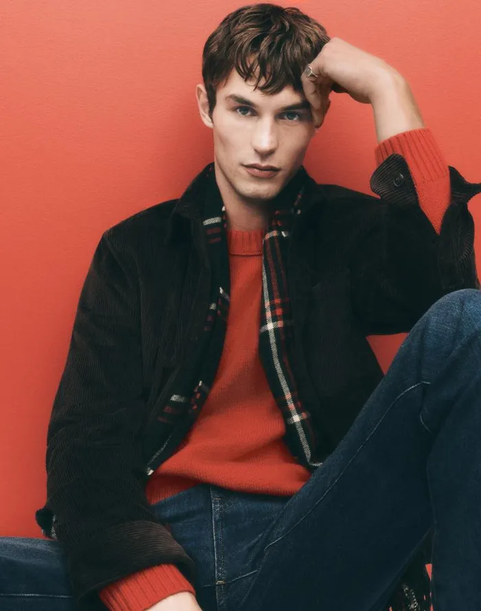 Men Crewneck Sweater In SoftWool Pomegranate Seed Madewell Sweaters