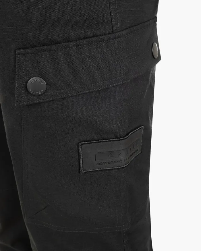 Men Cruyff Bottoms Cotton Ripstop Cargo Pants Black Men Cruyff Bottoms Cotton Ripstop Cargo Pants Black