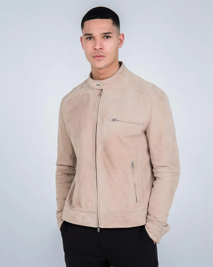 Men Cruyff Jackets Esteban Suede Biker Jacket Crme Men Cruyff Jackets Esteban Suede Biker Jacket Crme