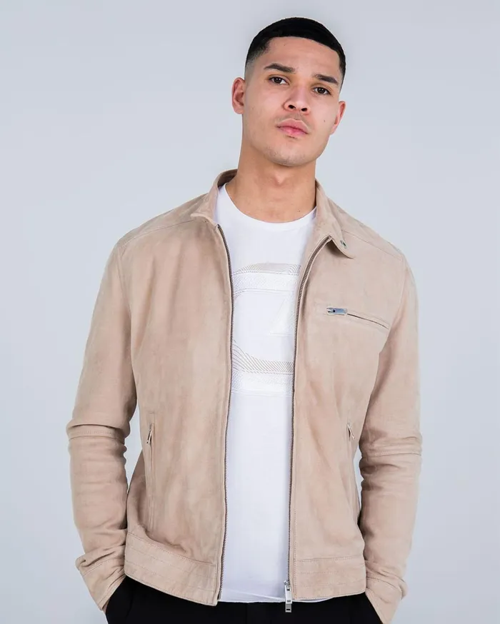 Men Cruyff Jackets Esteban Suede Biker Jacket Crme Men Cruyff Jackets Esteban Suede Biker Jacket Crme
