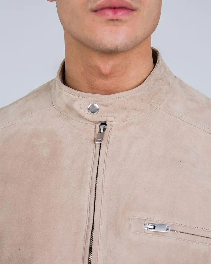 Men Cruyff Jackets Esteban Suede Biker Jacket Crme Men Cruyff Jackets Esteban Suede Biker Jacket Crme