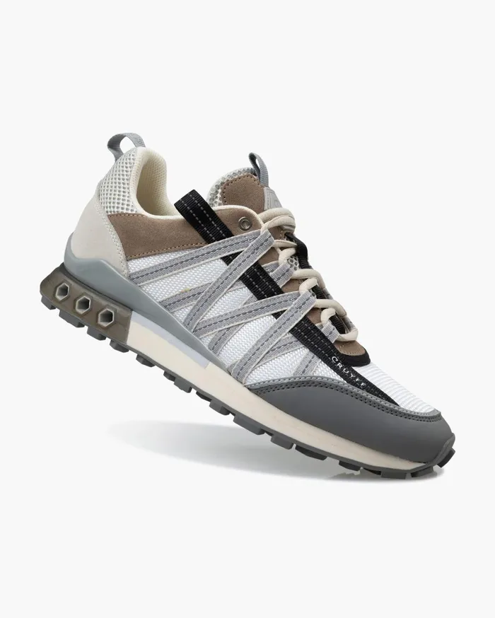 Men Cruyff Sneakers Fearia HexTech Whitebrown Men Cruyff Sneakers Fearia HexTech Whitebrown