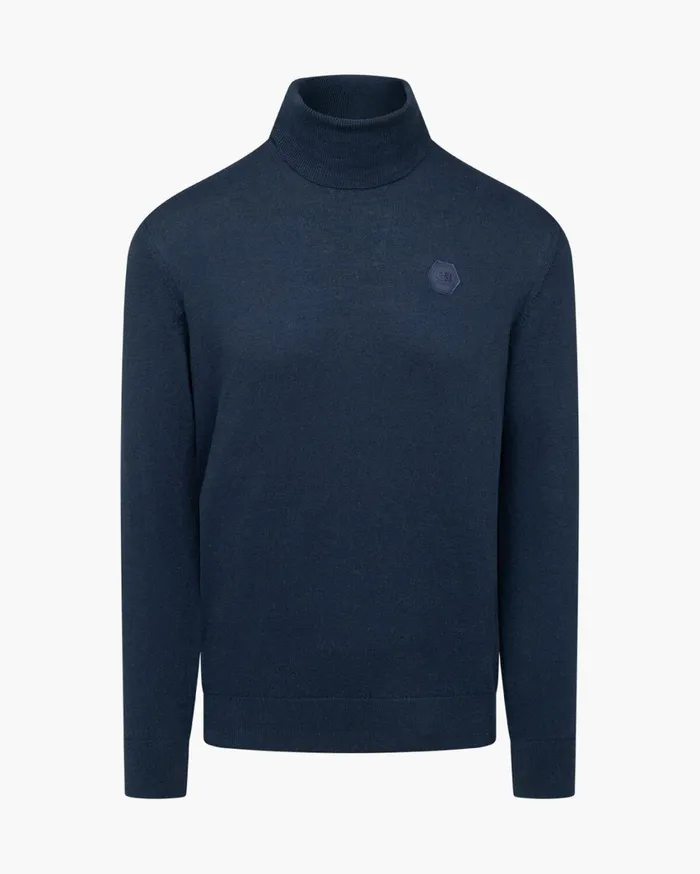Men Cruyff Sweats and Hoodies Basco Turtle Neck Navy