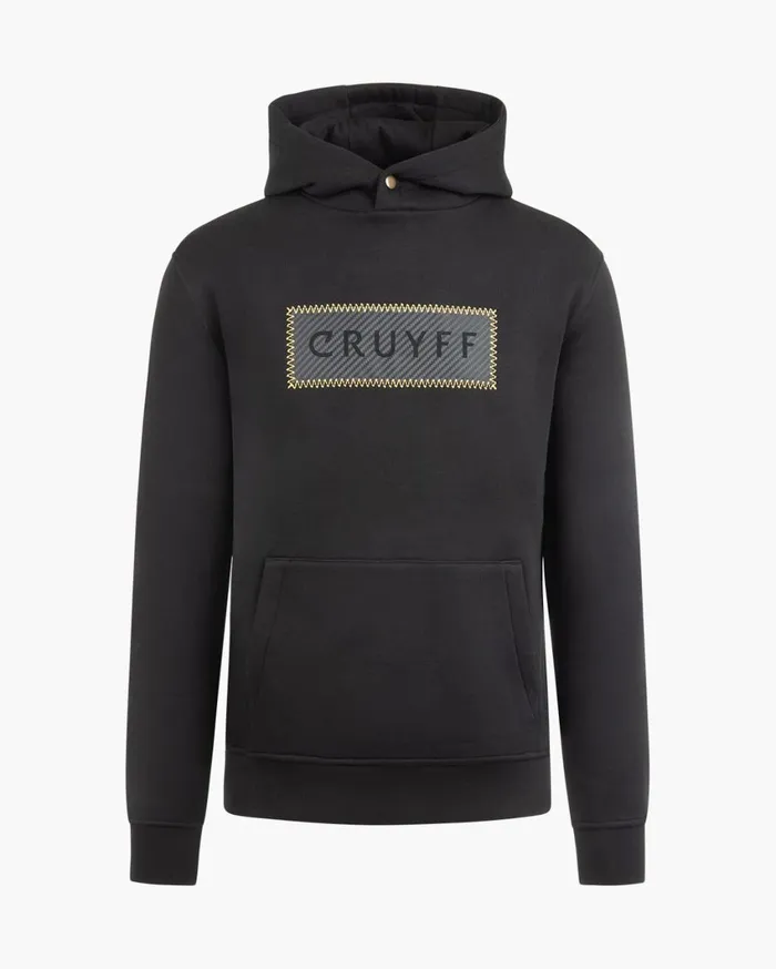 Men Cruyff Sweats and Hoodies Fuzeknit Lasercut Hoodie Blackgold