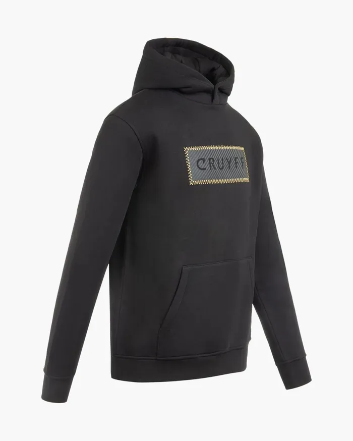 Men Cruyff Sweats and Hoodies Fuzeknit Lasercut Hoodie Blackgold Men Cruyff Sweats and Hoodies Fuzeknit Lasercut Hoodie Blackgold