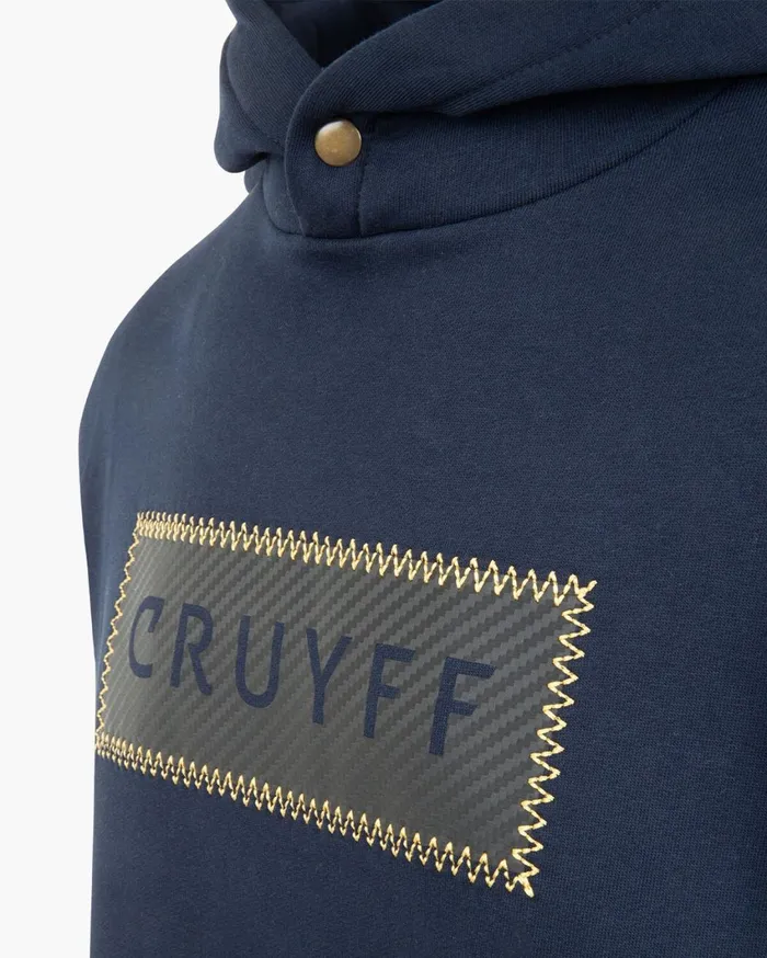 Men Cruyff Sweats and Hoodies Fuzeknit Lasercut Hoodie Bluegold Men Cruyff Sweats and Hoodies Fuzeknit Lasercut Hoodie Bluegold