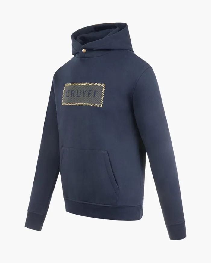 Men Cruyff Sweats and Hoodies Fuzeknit Lasercut Hoodie Bluegold Men Cruyff Sweats and Hoodies Fuzeknit Lasercut Hoodie Bluegold