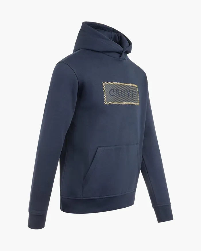 Men Cruyff Sweats and Hoodies Fuzeknit Lasercut Hoodie Bluegold Men Cruyff Sweats and Hoodies Fuzeknit Lasercut Hoodie Bluegold