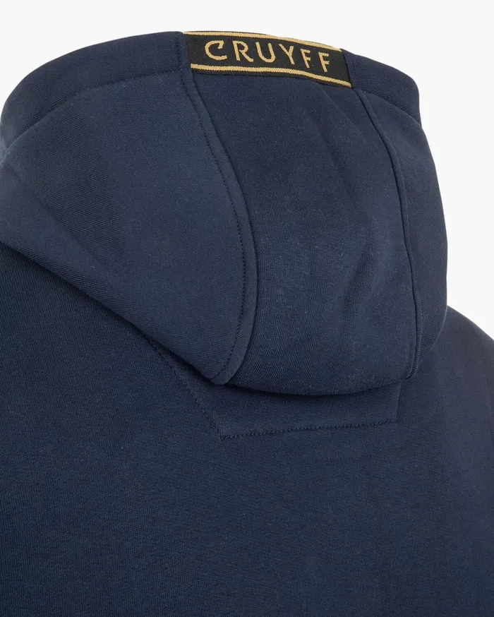 Men Cruyff Sweats and Hoodies Fuzeknit Lasercut Hoodie Bluegold Men Cruyff Sweats and Hoodies Fuzeknit Lasercut Hoodie Bluegold