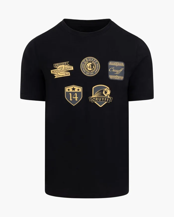 Men Cruyff TShirts and Polo039s Badge Tee Blackgold Men Cruyff TShirts and Polo039s Badge Tee Blackgold