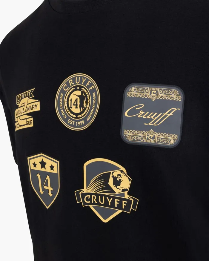 Men Cruyff TShirts and Polo039s Badge Tee Blackgold Men Cruyff TShirts and Polo039s Badge Tee Blackgold