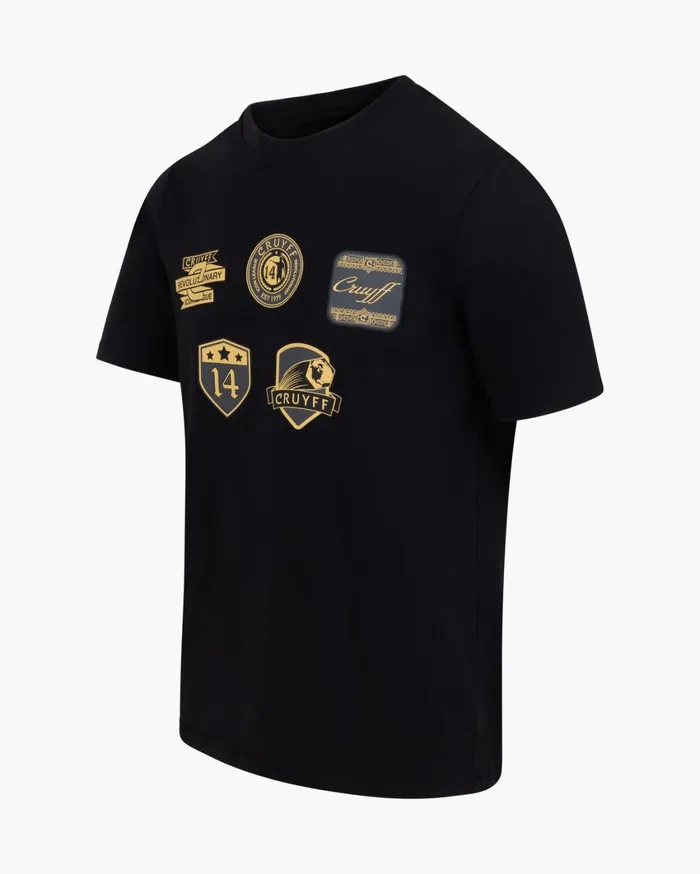 Men Cruyff TShirts and Polo039s Badge Tee Blackgold Men Cruyff TShirts and Polo039s Badge Tee Blackgold
