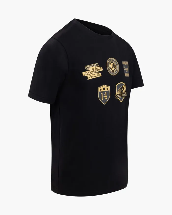Men Cruyff TShirts and Polo039s Badge Tee Blackgold Men Cruyff TShirts and Polo039s Badge Tee Blackgold