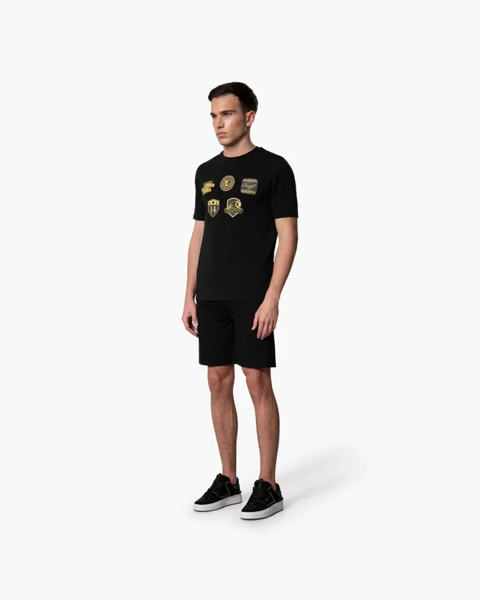 Men Cruyff TShirts and Polo039s Badge Tee Blackgold Men Cruyff TShirts and Polo039s Badge Tee Blackgold
