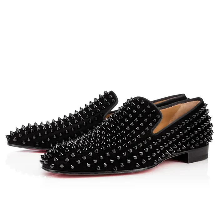 Men Dandelion Spikes Loafers 8211 Veau Velours 8211 Black Black Christian Louboutin Loafers and Slipons Men Dandelion Spikes Loafers 8211 Veau Velours 8211 Black Black Christian Louboutin Loafers and Slipons