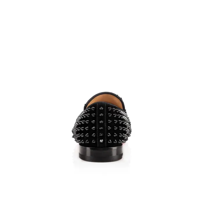 Men Dandelion Spikes Loafers 8211 Veau Velours 8211 Black Black Christian Louboutin Loafers and Slipons